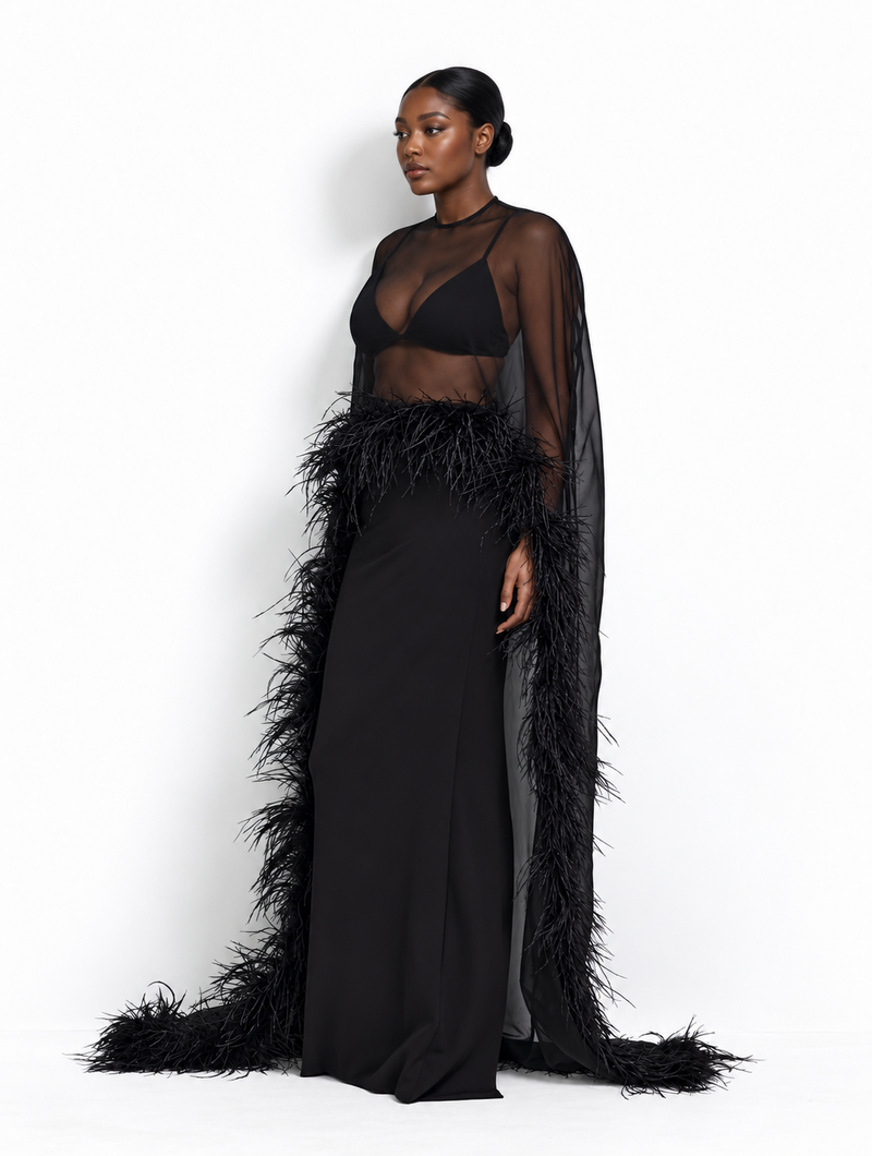 Black Swan Feather Cape
