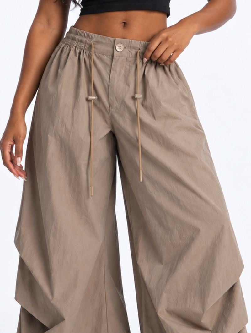 Pleated Wide Utility Pants