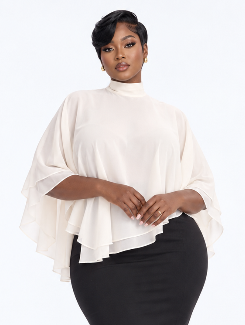 High Neck Layered Cape