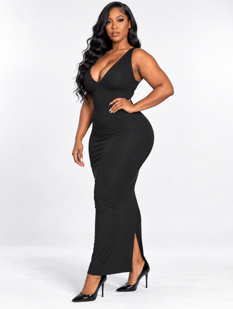 Hourglass Plunge Maxi Dress