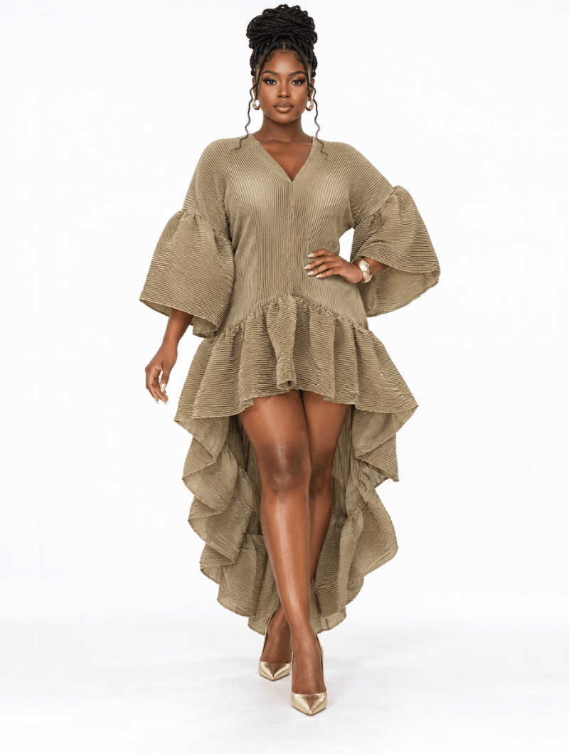 Goddess Pleated Wave Dress