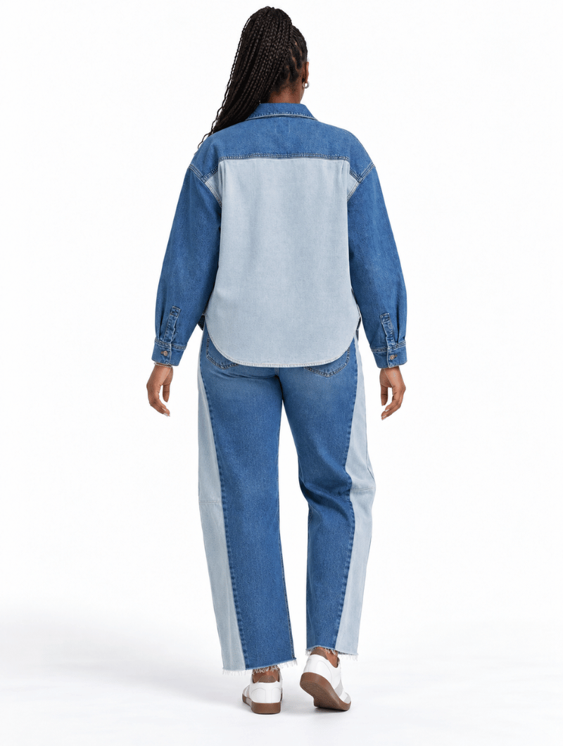 Colorblock Denim Co-ord