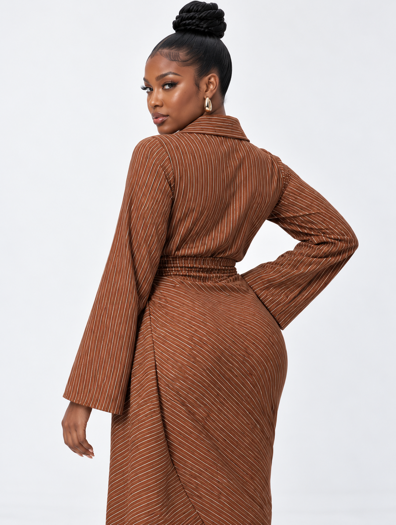 Mocha Drape Maxi Dress