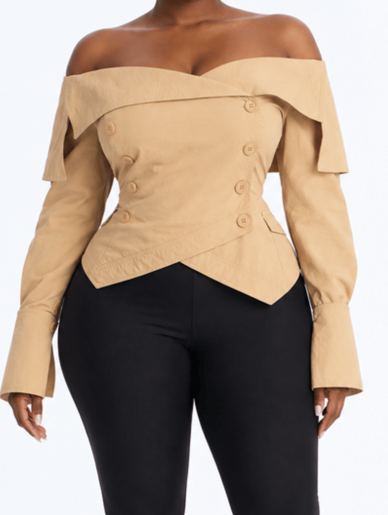Off-Shoulder Trench Top