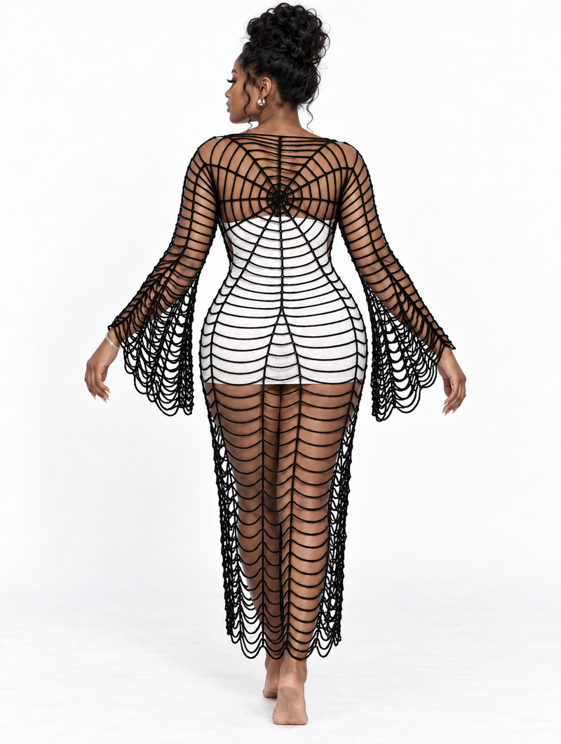 Cobweb Flare Sleeve Dress (Pre-Order)