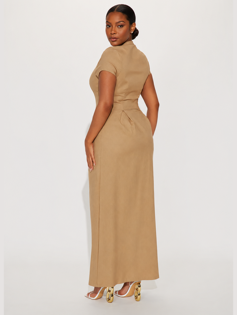 Zip Front Maxi Dress