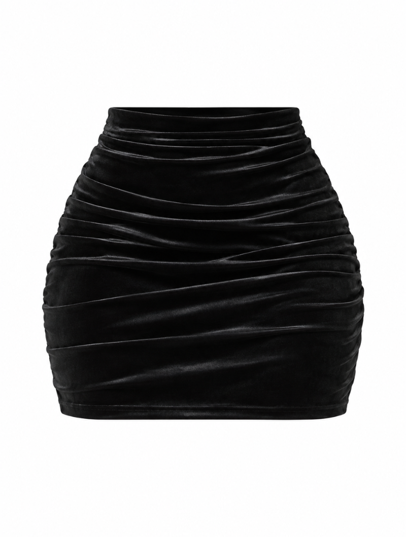 Noir Chiffon Velvet Set