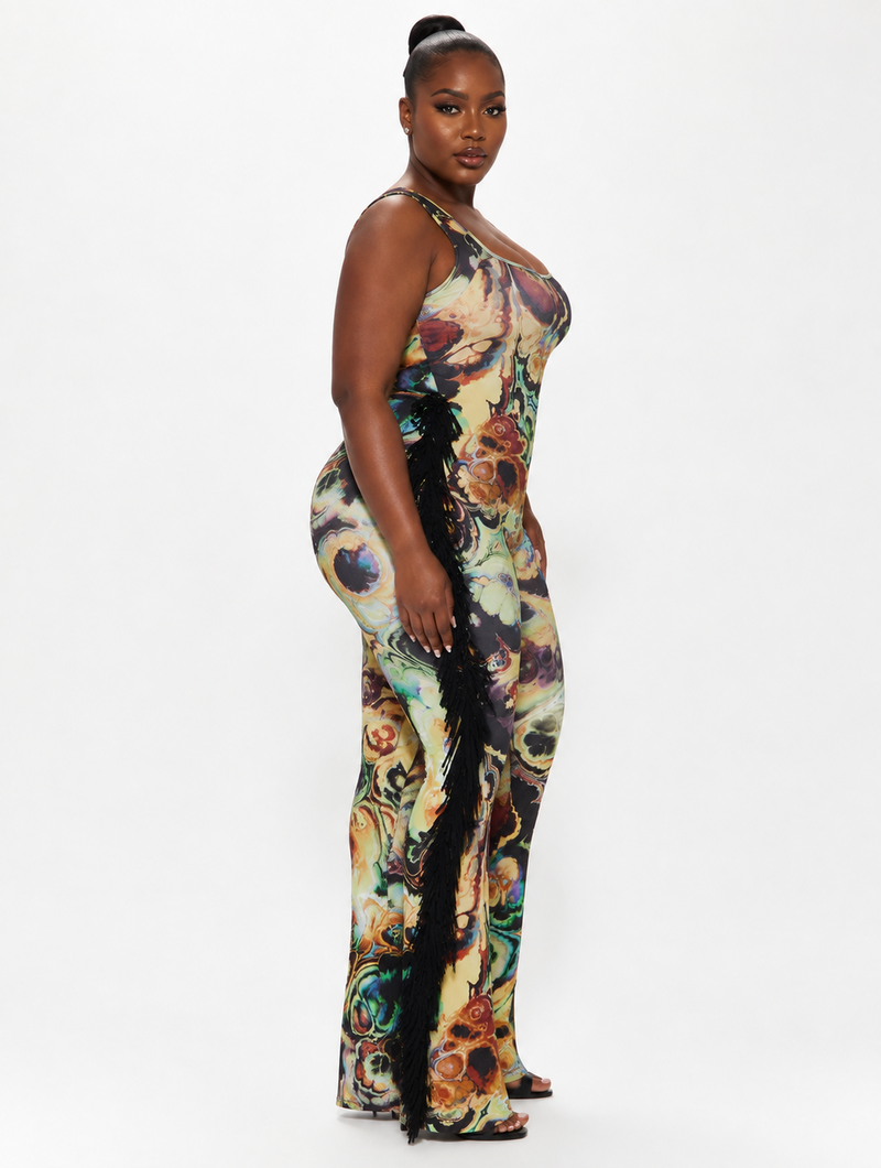 Fluid Motion Fringe Jumpsuit