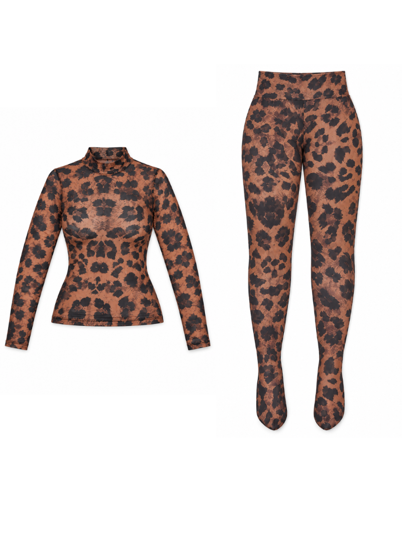 Fierce Leopard Tights Set