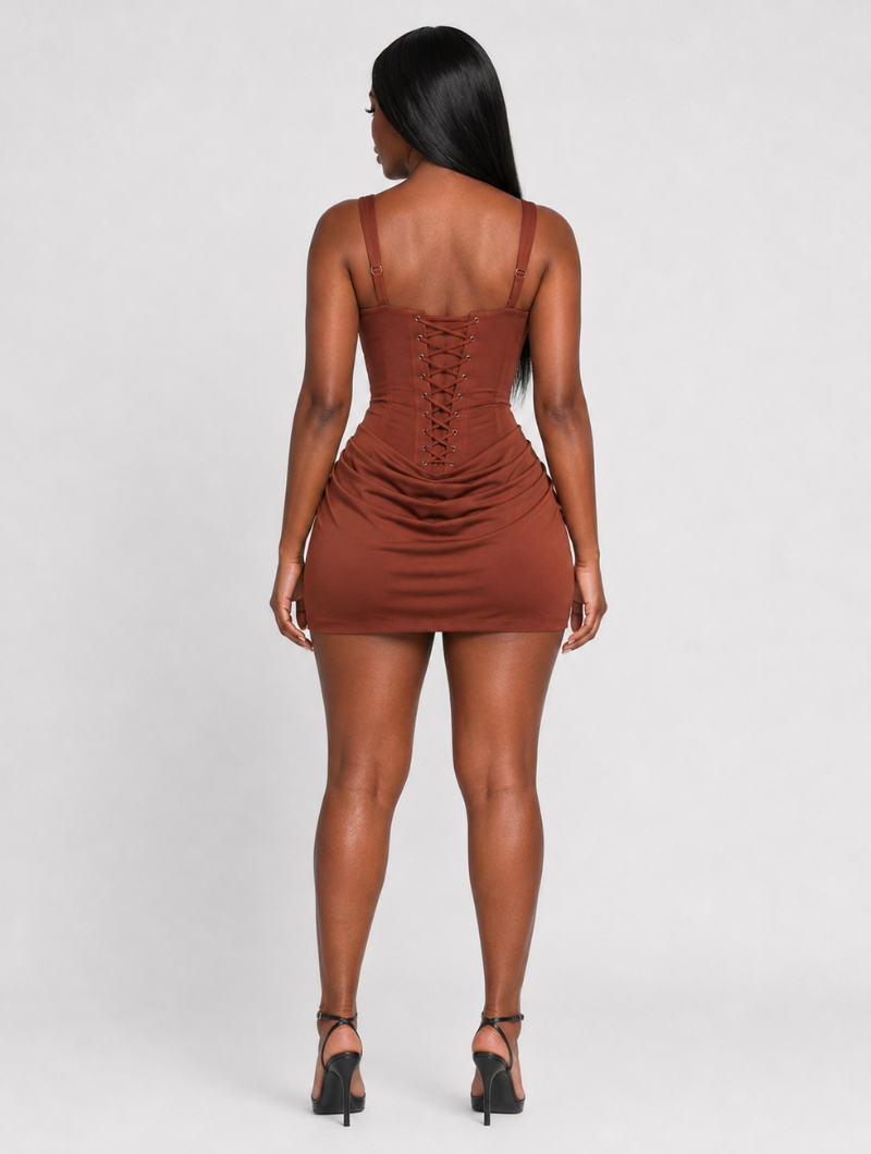 Chocolate Hourglass Mini Dress
