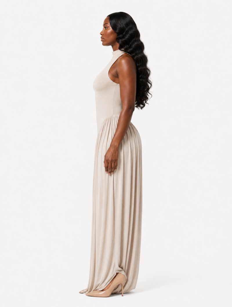 Drop Waist Draped Maxi