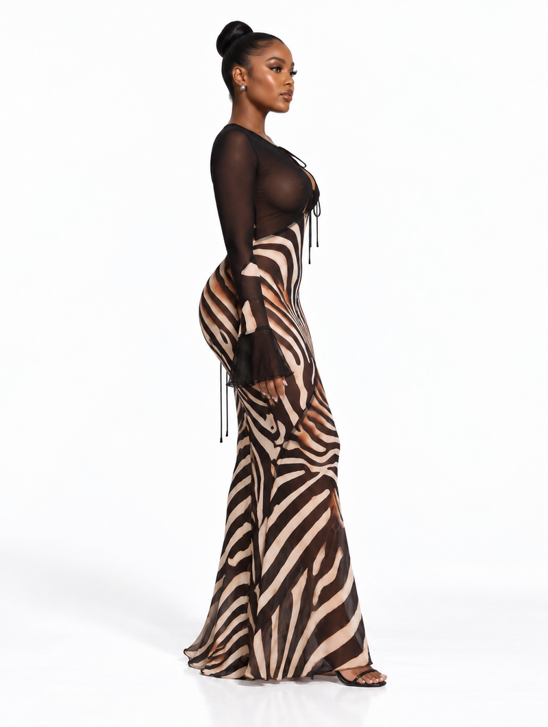 Wild Zebra Mesh Maxi