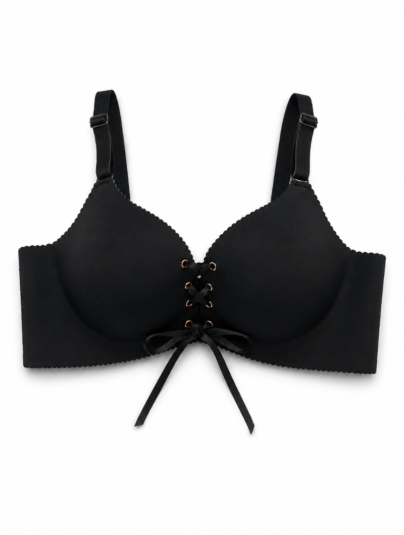 Lace-Up Push-Up Bra
