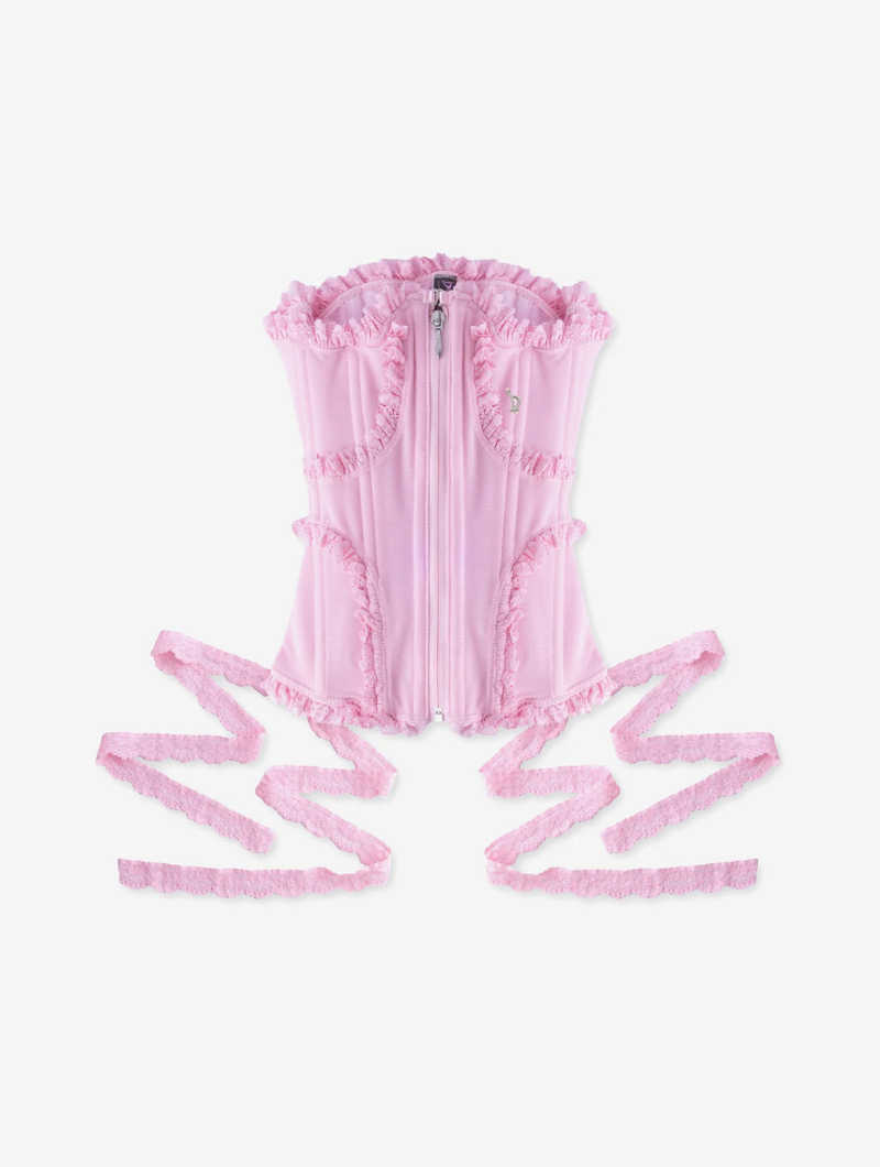 Ruffle Trim Underbust Corset