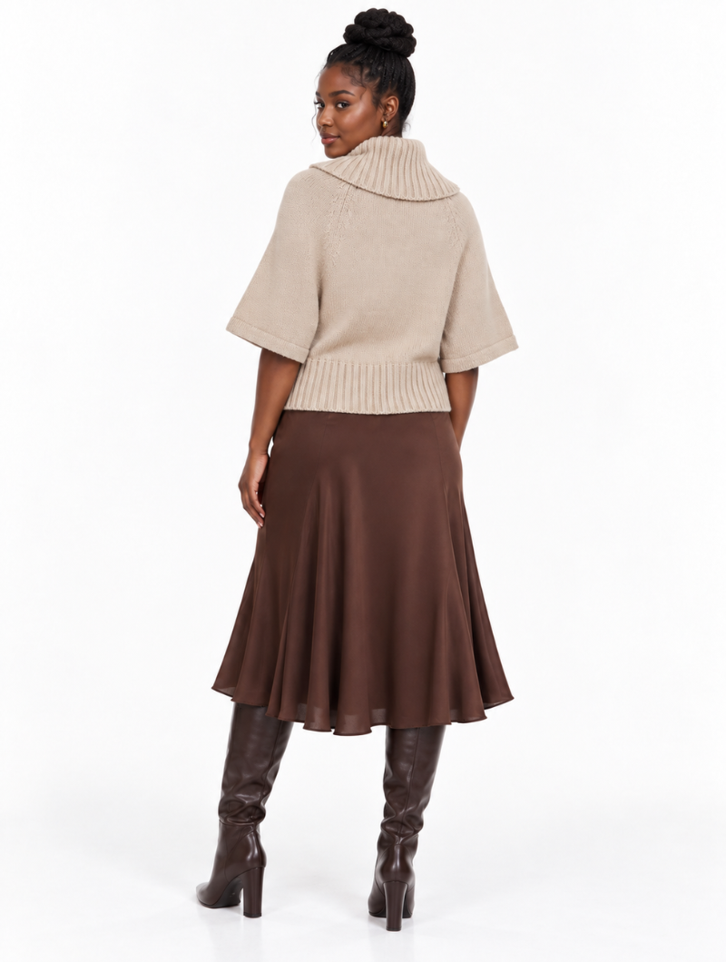 Cable Cowl Knit Top