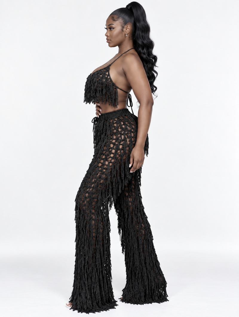Fringe Flare Knit Set
