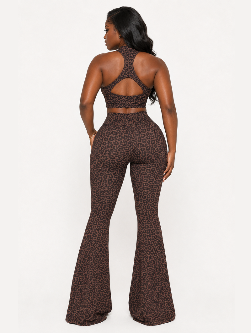 Mocha Leopard Flare Set