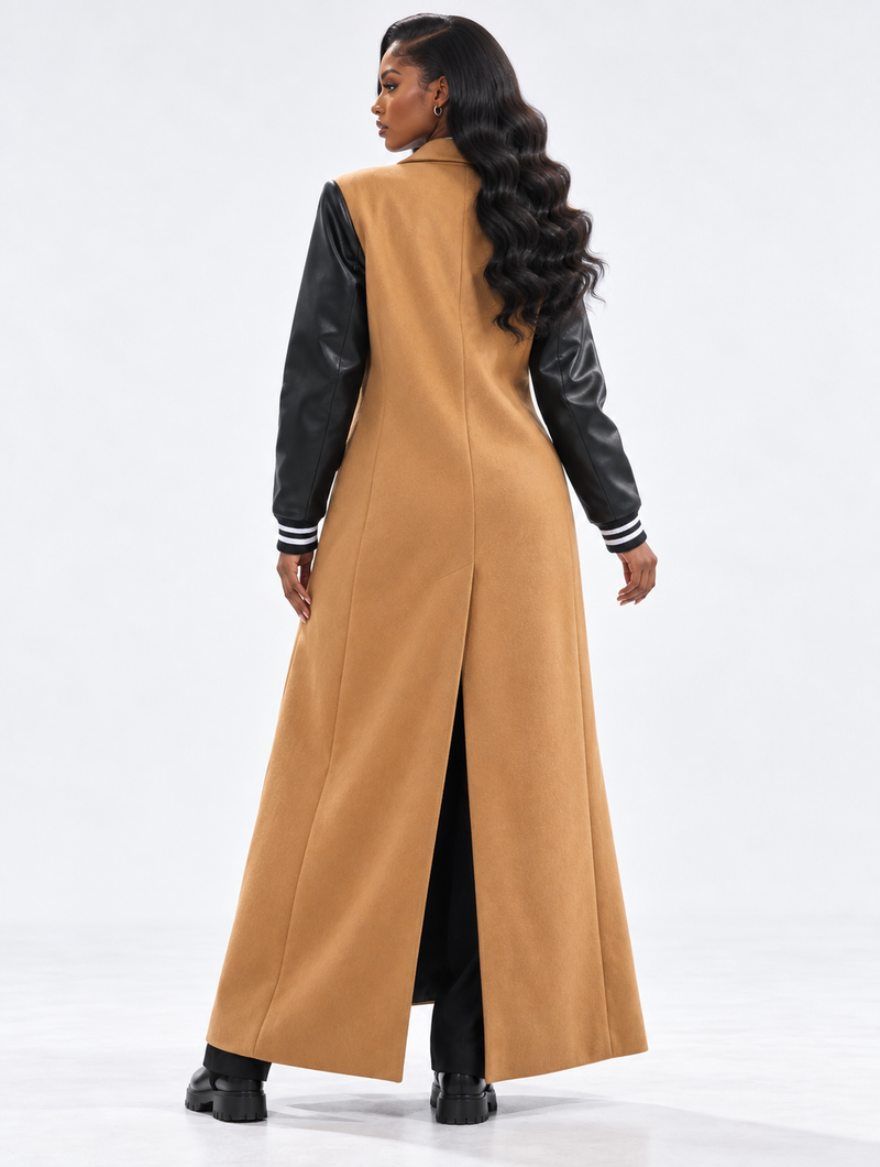 Leather Sleeve Varsity Coat (Pre-Order)