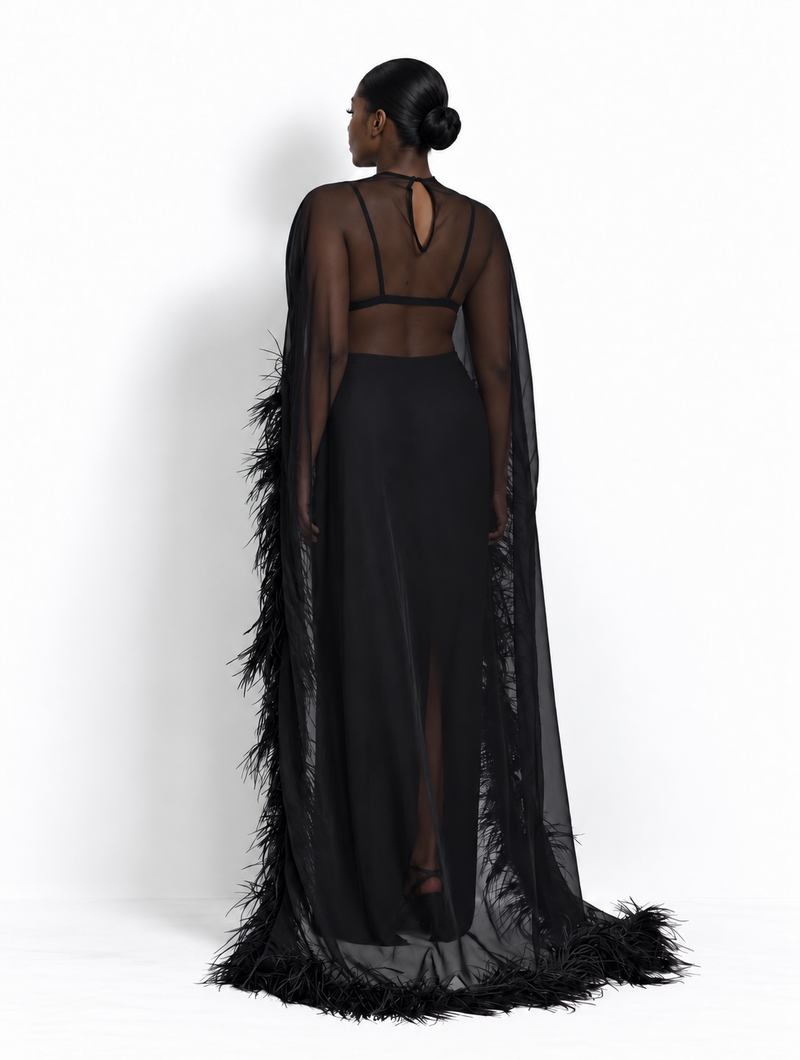 Black Swan Feather Cape