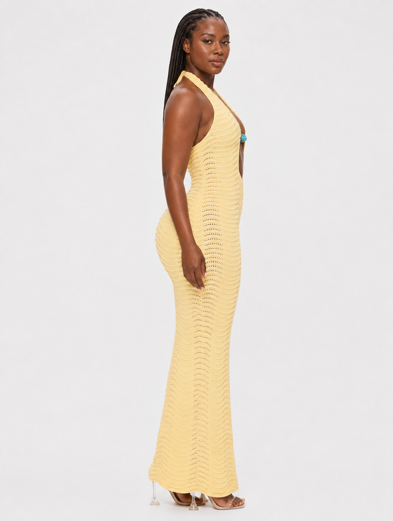 Turquoise Trim Knit Maxi (Pre-Order)