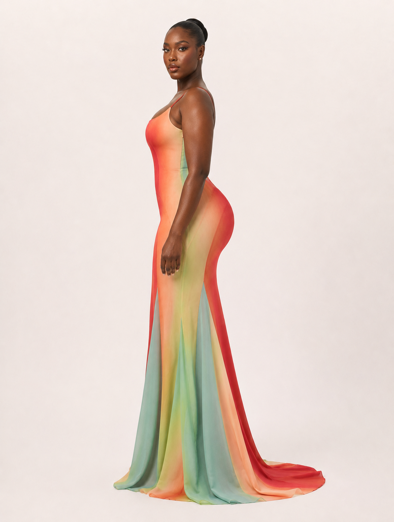 Sunset Ombre Mermaid Gown