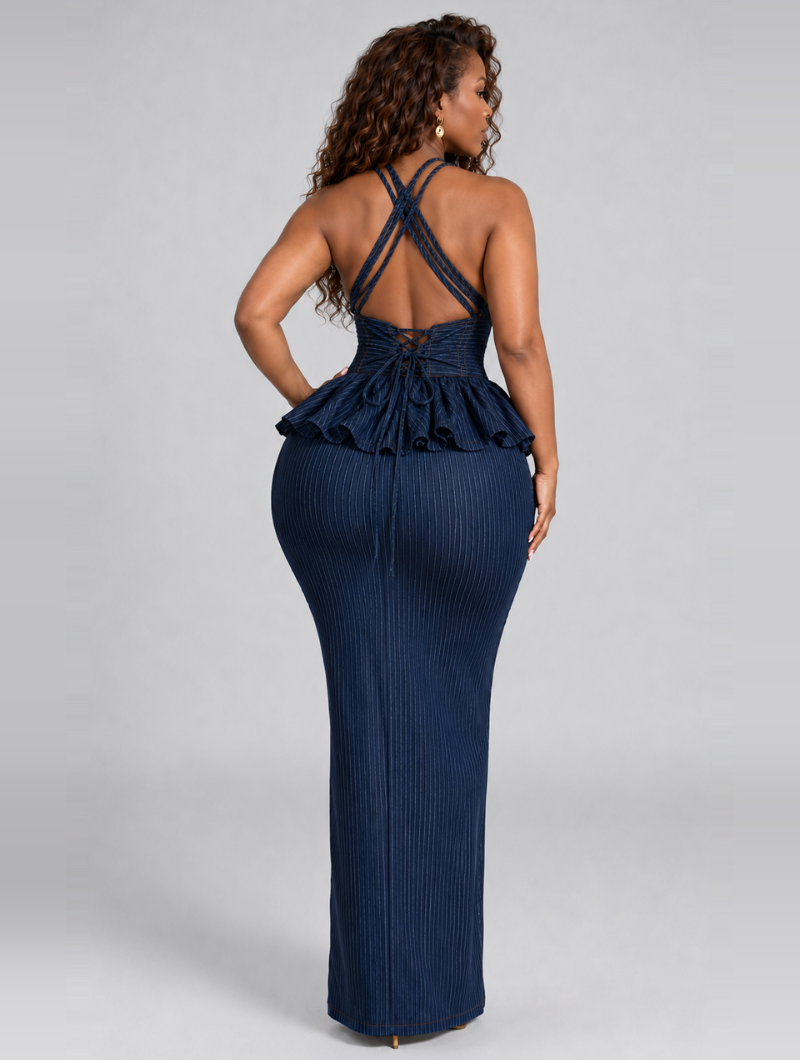 Hourglass Denim Peplum Set