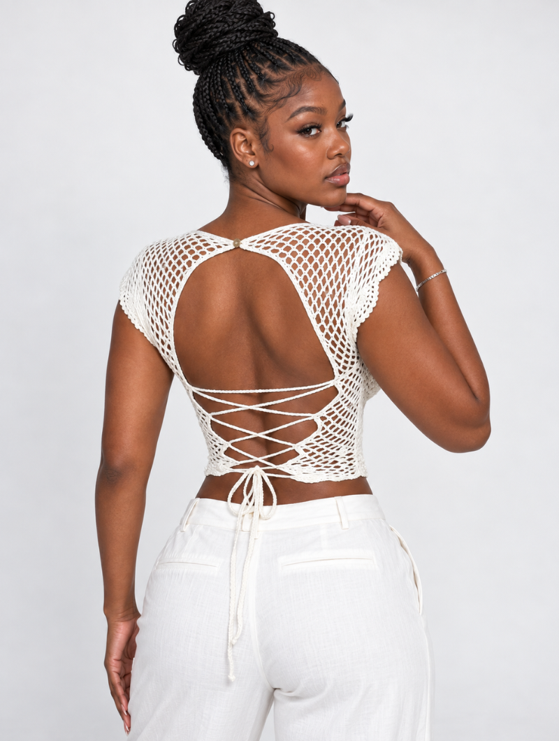 Lace Back Crochet Top