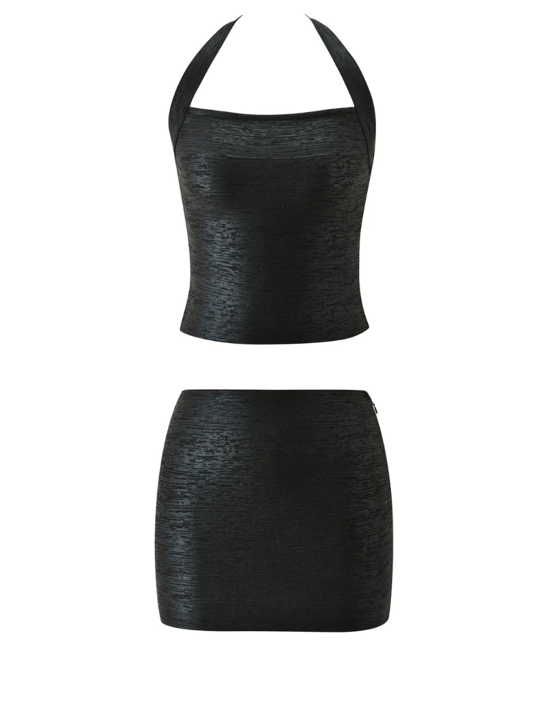 Shadow Textured Halter Set