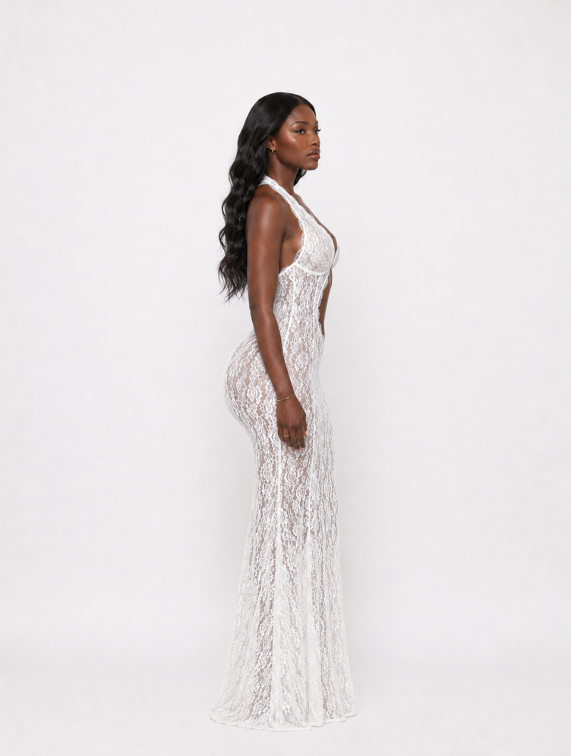 Lace Cutout Maxi Dress