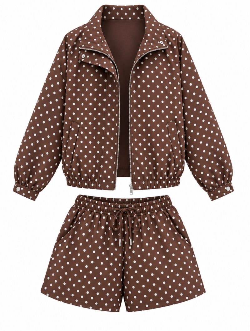 Retro Dot Jacket Set