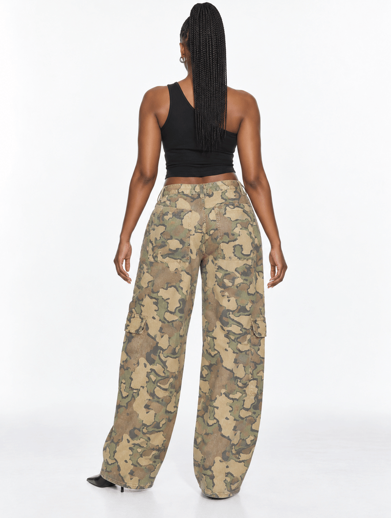 Washed Camo Baggy Cargos
