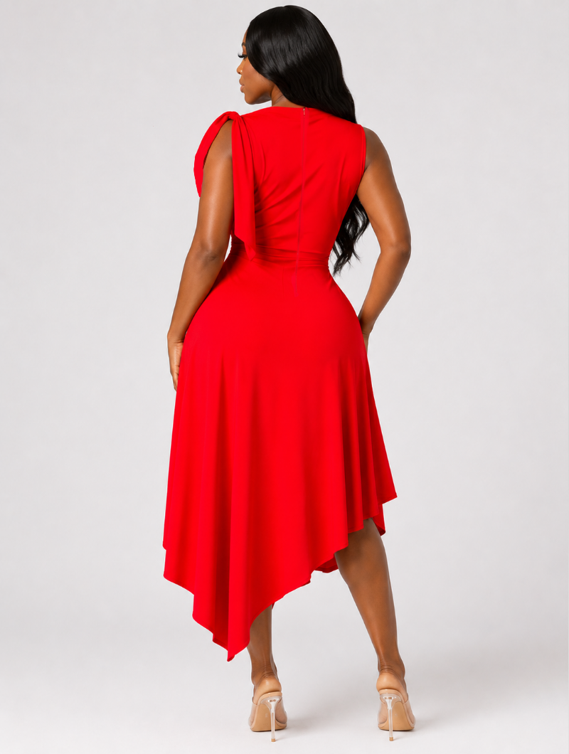 Scarlet Asymmetric Sculpt Dress