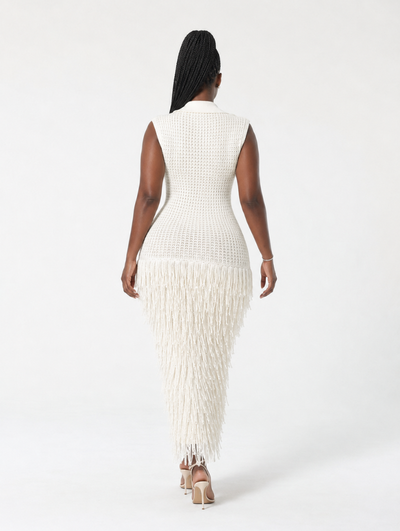 Polo Crochet Fringe Dress