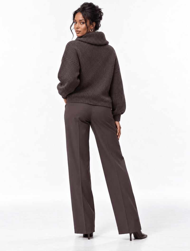 Asymmetric Scarf Rib Sweater