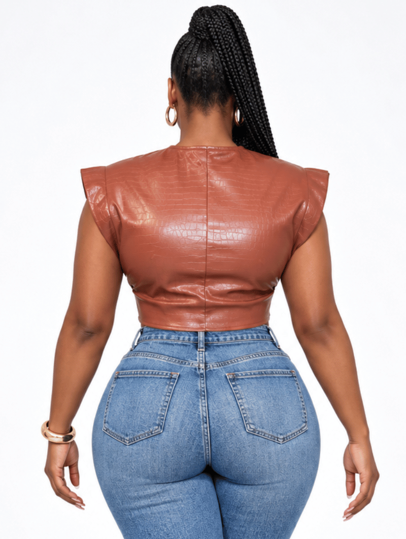 Croc Shoulder Pad Top