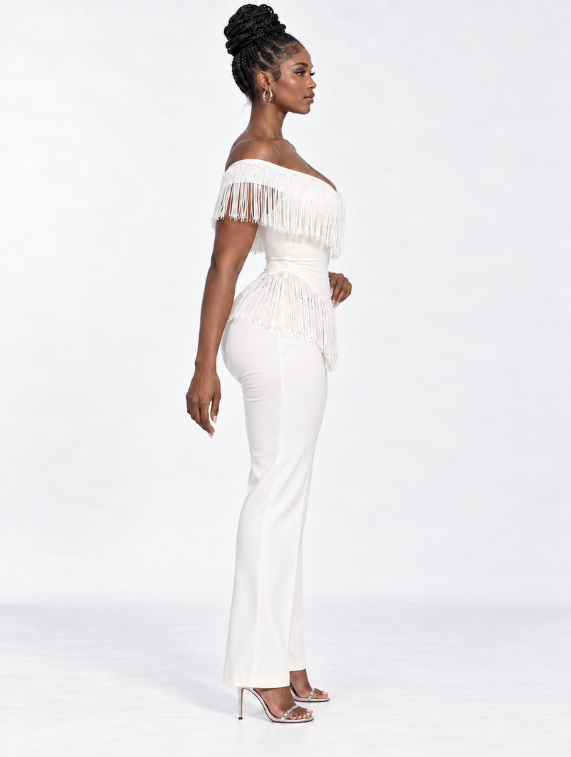Fringe Off-Shoulder Bustier
