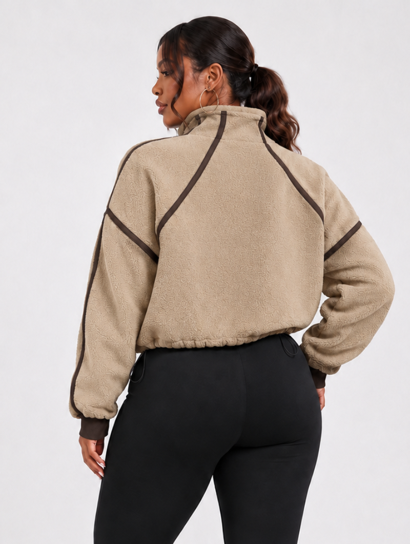 Retro Piping Fleece Jacket