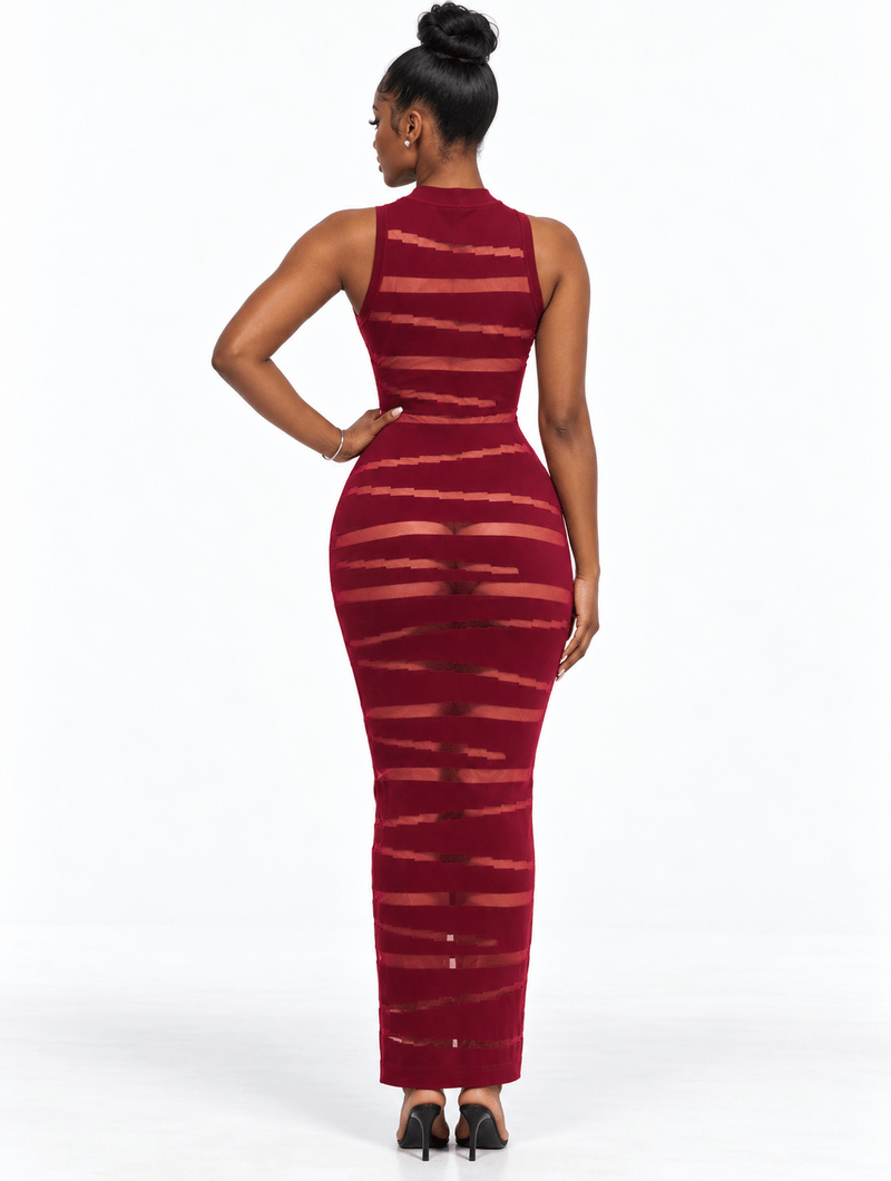 Sheer Stripe Maxi Dress (Pre-Order)