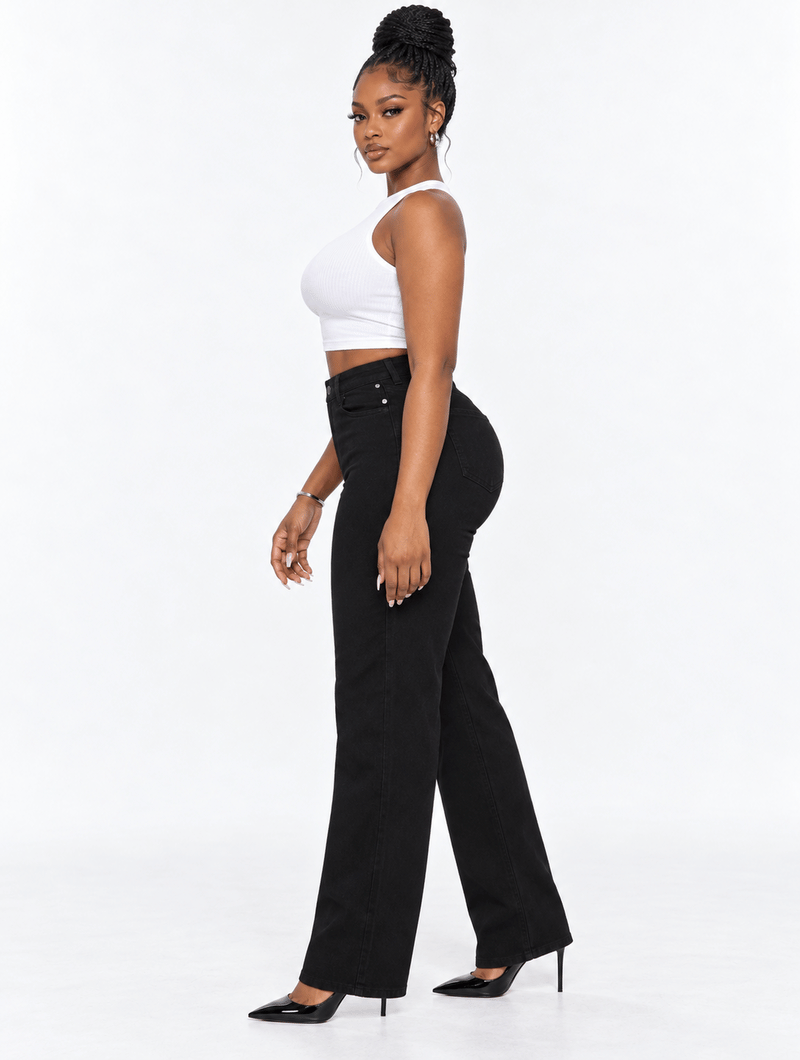 Hourglass Black Straight Jeans