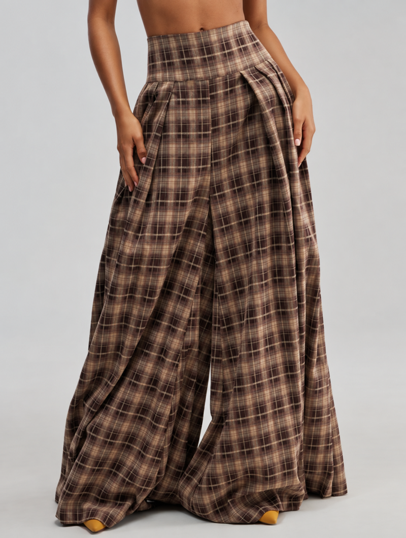 Vintage Plaid Trouser Set