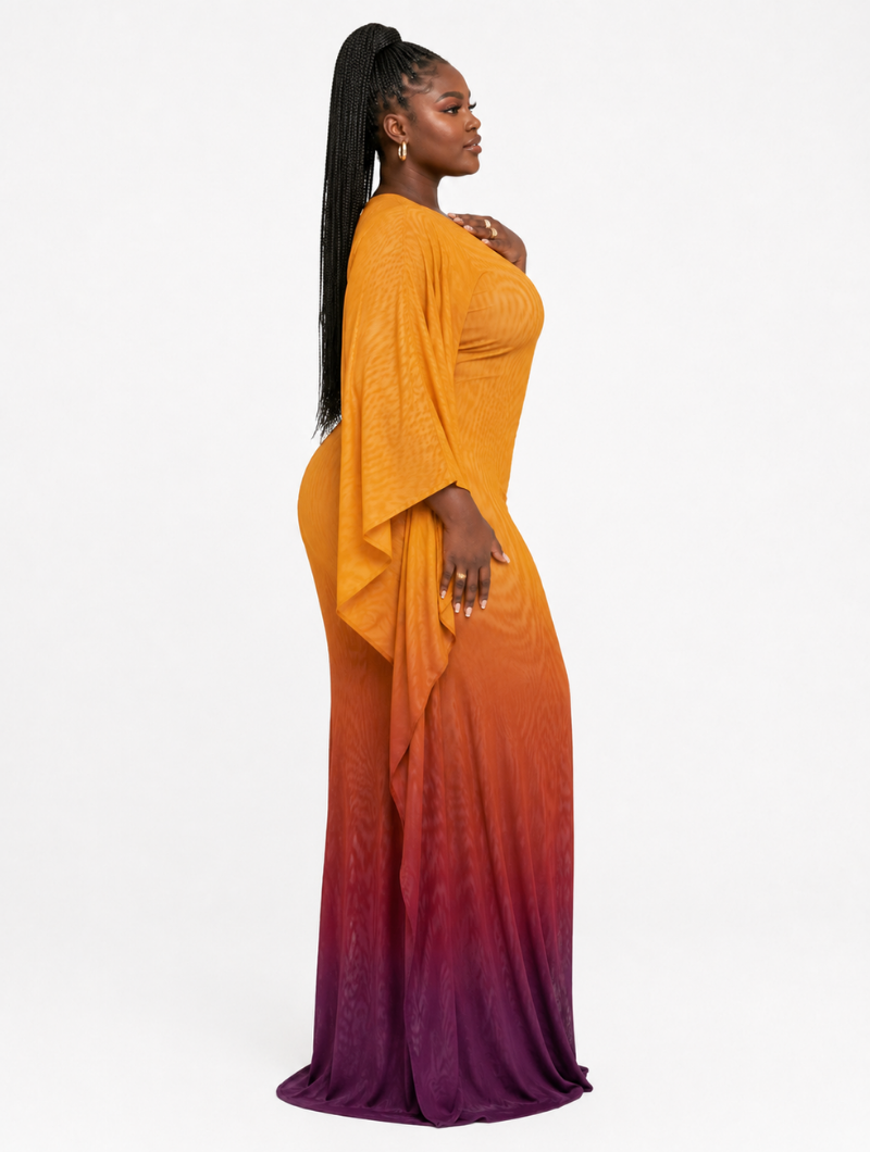 Reversible Sunset Cape Dress