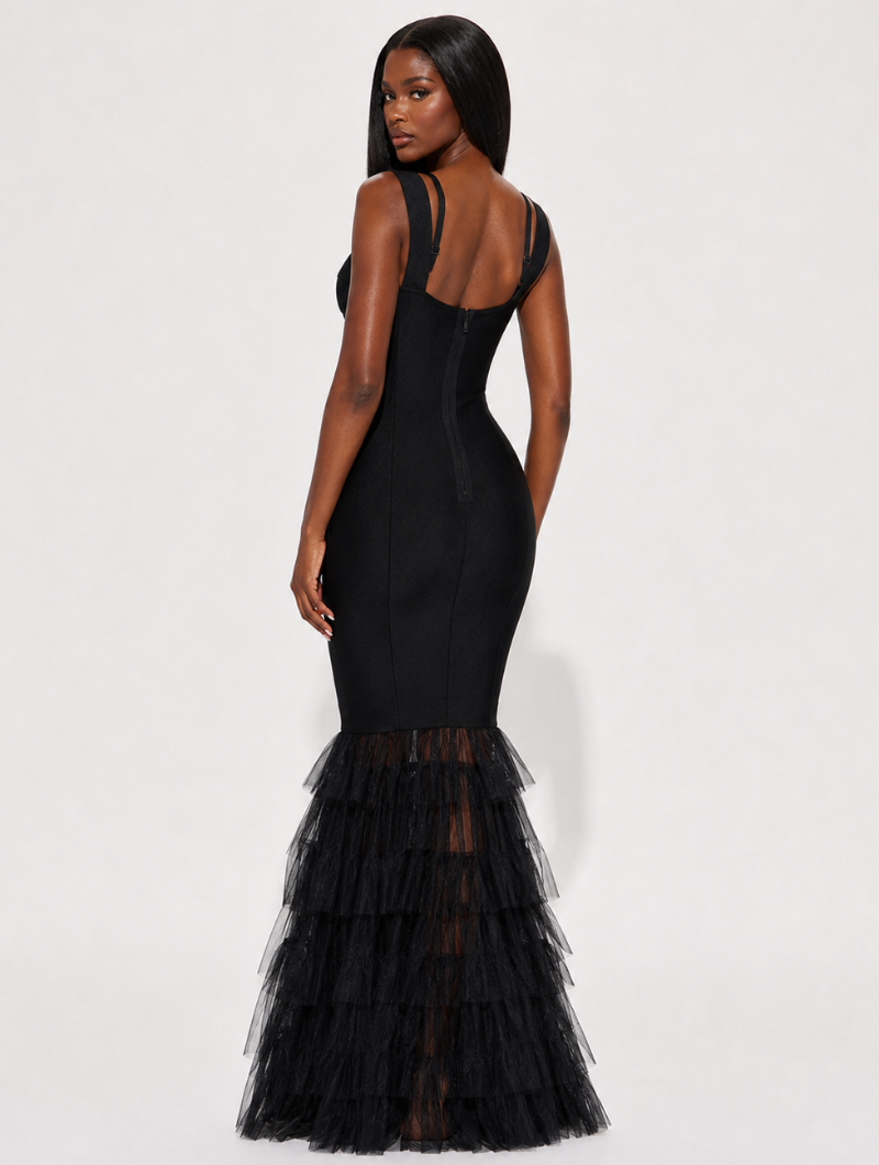 Black Tulle Mermaid Gown