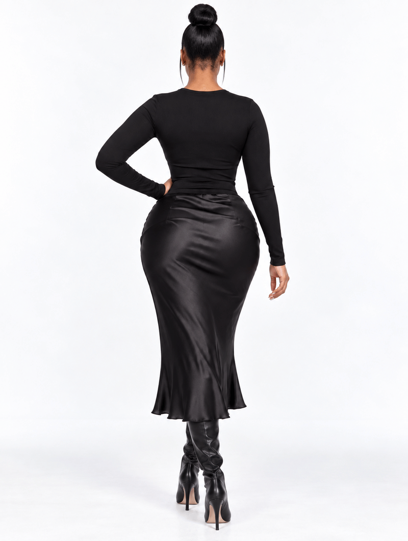 Noir Knit Satin Set