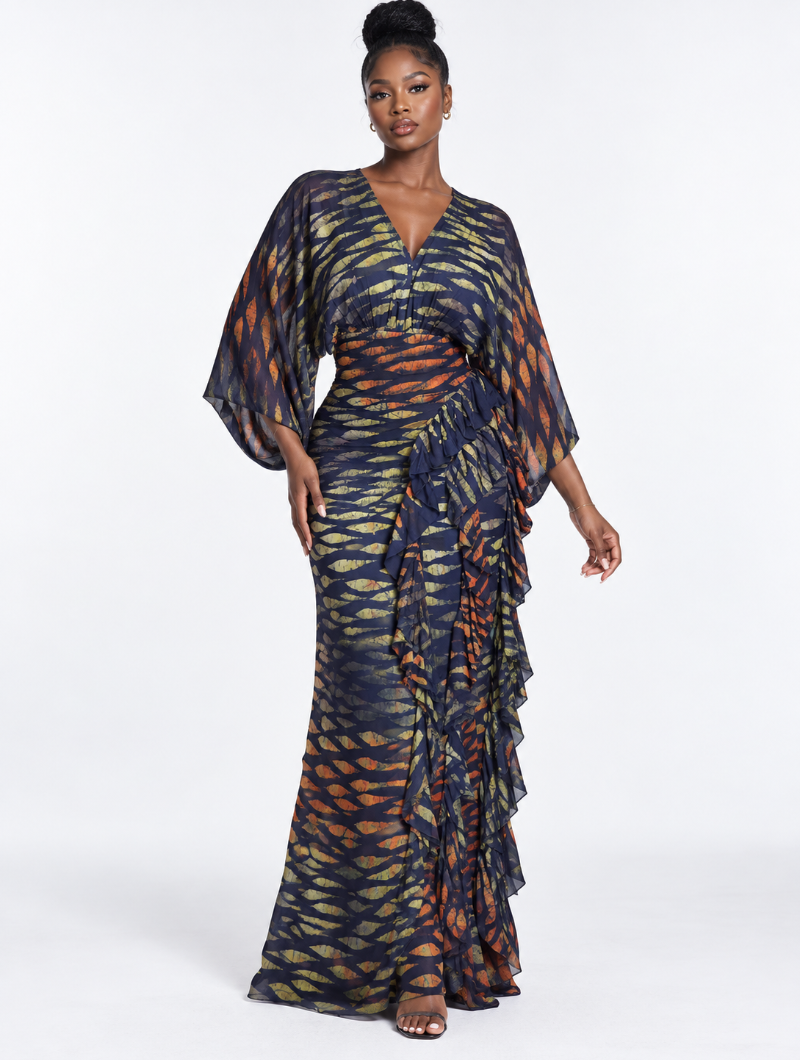 Sunset Ripple Ruffle Gown (Pre-Order)