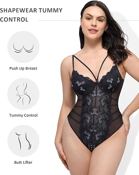 Sexy Lace Hourglass Bodysuit