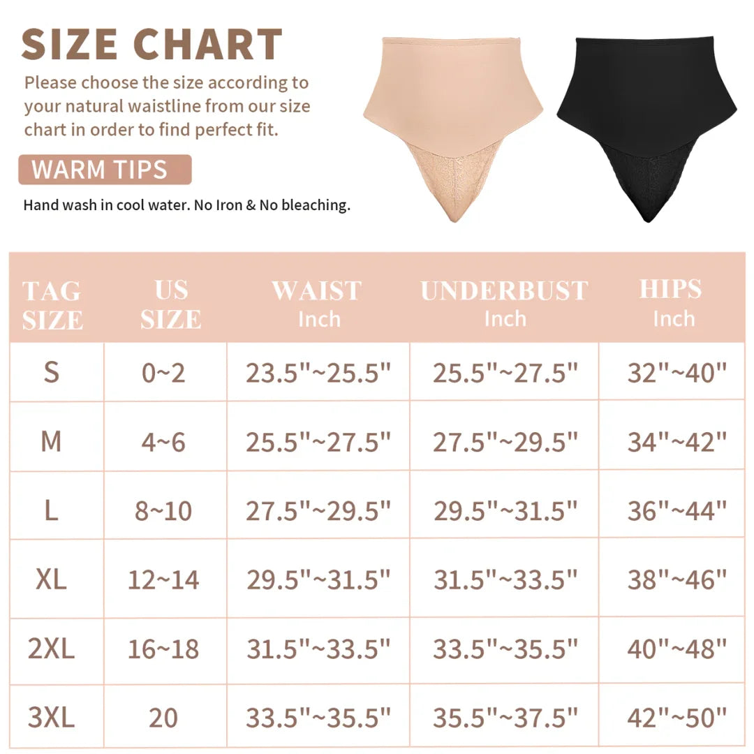 Mid Waist Lace Shapewear Thong