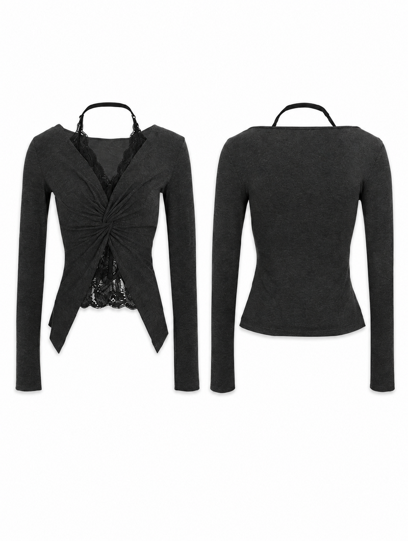 Twist Lace Layered Top