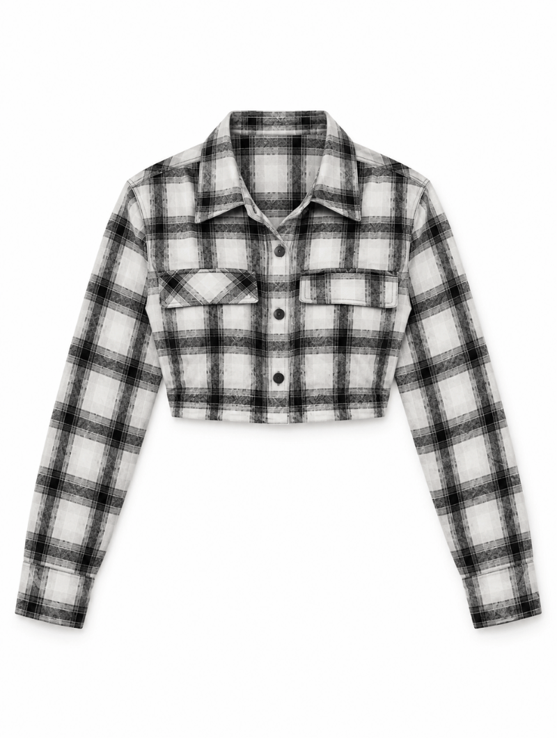 Patchwork Plaid Skirt Set