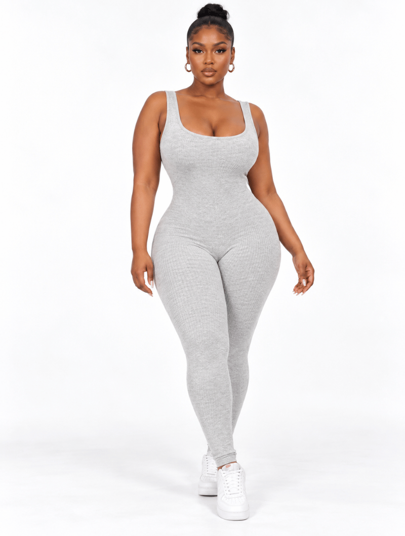 Ribbed Bolero Catsuit Set