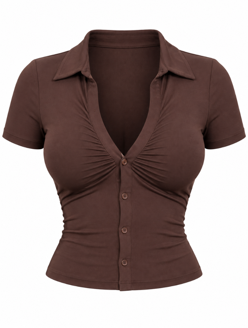 Mocha Ruched Pant Set
